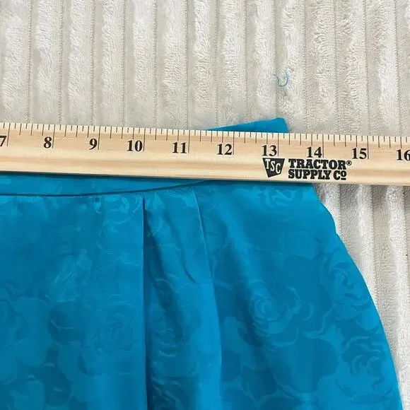 VTG 80s ADRIANNA PAPELL Women Skirt/Jackets Set Floral Long Sleeve Silk 12P Blue - Picture 9 of 14